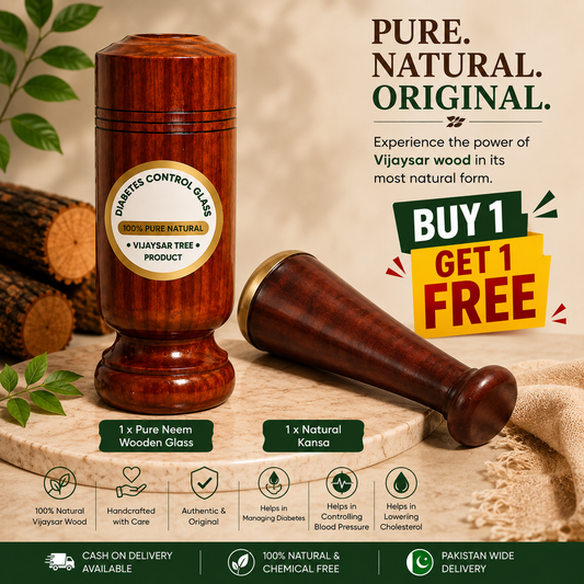 🌿 Pure Neem Wooden Glass and kansa wood massager